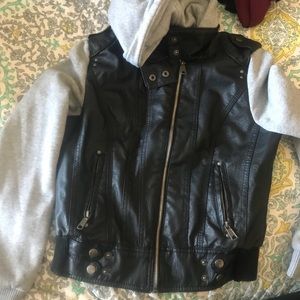 Boy Meets Girl Leather Hoodie